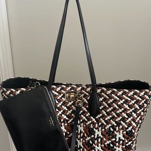 Original Ferragamo Mesh acrylic B/W/T tote like new .